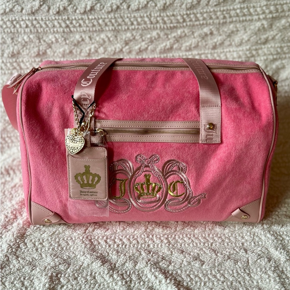 JUICY COUTURE Pink Lemonade Juicy Lovers Club Weekender Duffle Bag Y2K